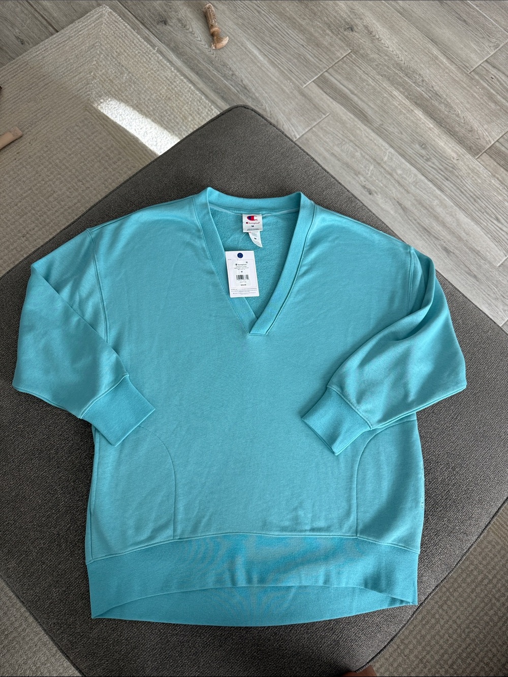 Champion Men’s V-Neck Sweater in Aqua